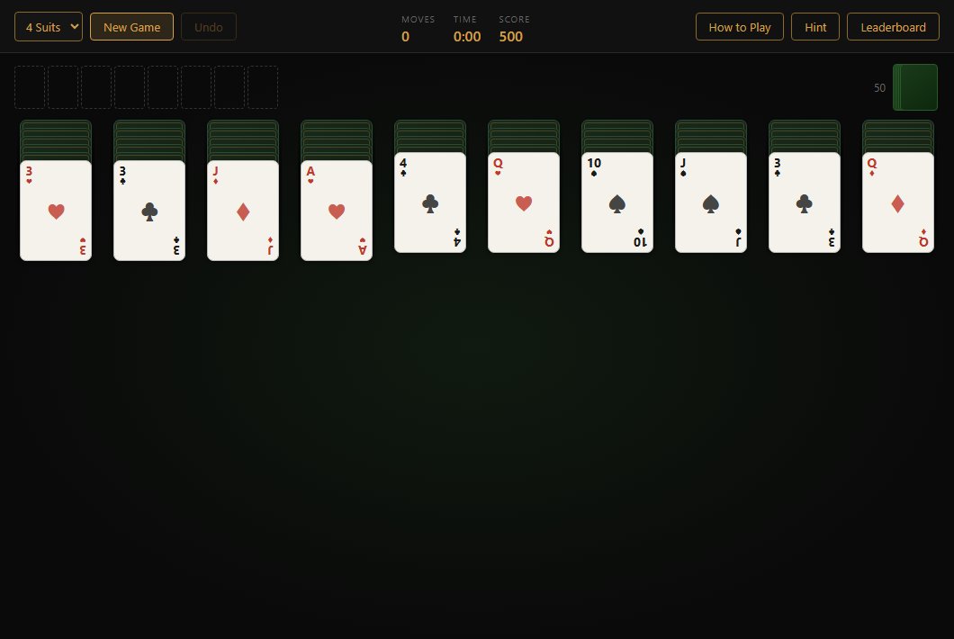 Spider Solitaire — gameplay screenshot